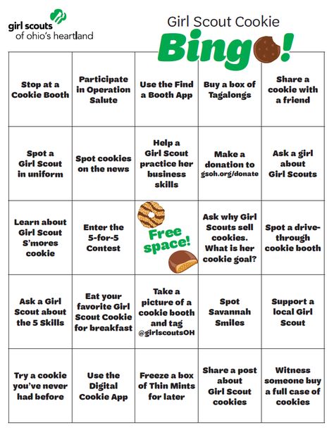 While you’re picking up your favorite cookies at a Girl Scout cookie booth, take this bingo card with you! Girl Scout Cookie Booth Bingo, Cookie Booth Bingo, Girl Scout Cookie Booth, Cookie Booth, Girl Scout Cookie Sales, Girl Scout Cookies Booth, Gs Cookies, Daisy Scouts, Bingo Card