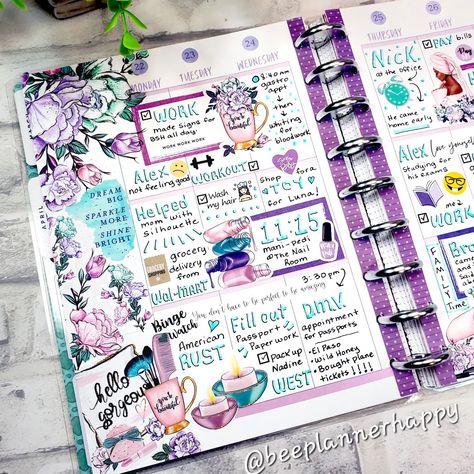 Finally getting back into the groove and getting all caught up in my planners. Here's the #afterthepen for April 22-28th. Hope you like it! Stickers from @live.love.posh #afterthepen #afterthepenspread #happyplanner #thehappyplanner #beeplannerhappy #classicvertical #verticalplanner Vision Board Bullet Journal, The Happy Planner Ideas, Happy Planner Layout Ideas, Planner Spread Inspiration, Bullet Journal Trackers, Planner Journal Ideas, Cute Planners, Planner Layout Ideas, Journal Ideas Templates