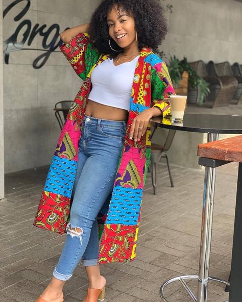 African Print Maxi Dress, African Print Kimono, Printed Kimono Jacket, Fashion Guys, African Print Jumpsuit, Ankara Maxi Dress, Ankara Jackets, Women Party Dress, Dress Ankara