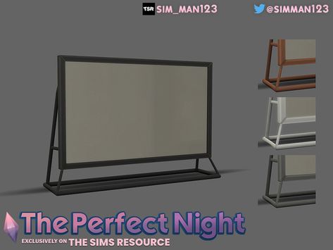 ThePerfectNight-ProjectionTVScreen-sim_man123 Sims 4 Projector, Sims 4 Cc Projector Screen, Sims 4 Alarm System Cc, Sims 4 Cc Projector, Sims 4 Movie Theater Cc, Sims 4 Tv Cc, Furniture Mods, Stacked Flower Pots, Sims 4 Cas Mods