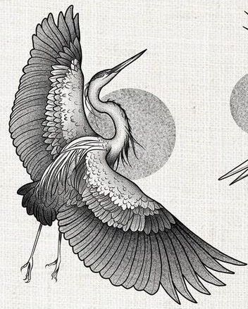 5 Lines Tattoo, Anhinga Tattoo, Bayou Tattoo, Crane Tattoo Back, Crane Sleeve Tattoo, Blackwork Crane Tattoo, Bird Line Art, Two Cranes Tattoo, Heron Drawing