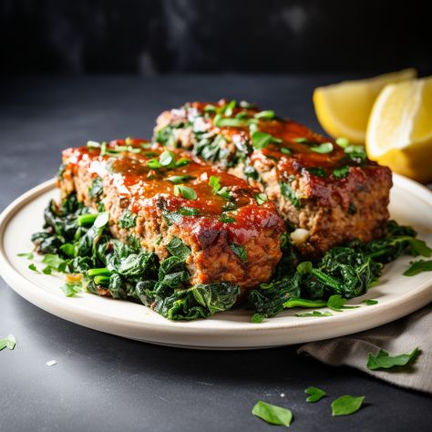 Spinach Mozzarella Meatloaf Spinach Mozzarella Meatloaf, Tier 1 Fitness Recipes, Mozzarella Meatloaf, Spinach Meatloaf, Spinach And Mozzarella, Spinach Mozzarella, Clean Dinner, Healthy Meatloaf, Clean Dinners