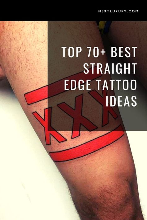 Tattoos have long been used to make statements about the wearer’s lifestyle and one of the most recognized of these meaningful symbols is the straight edge tattoo. #tattooideas Straight Edge Tattoo Designs, Straight Edge Tattoo Ideas, Hardcore Tattoos, Straight Edge Tattoo, 1984 Tattoo, Hardcore Tattoo, Edge Tattoo, Punk Subculture, Meaningful Symbols