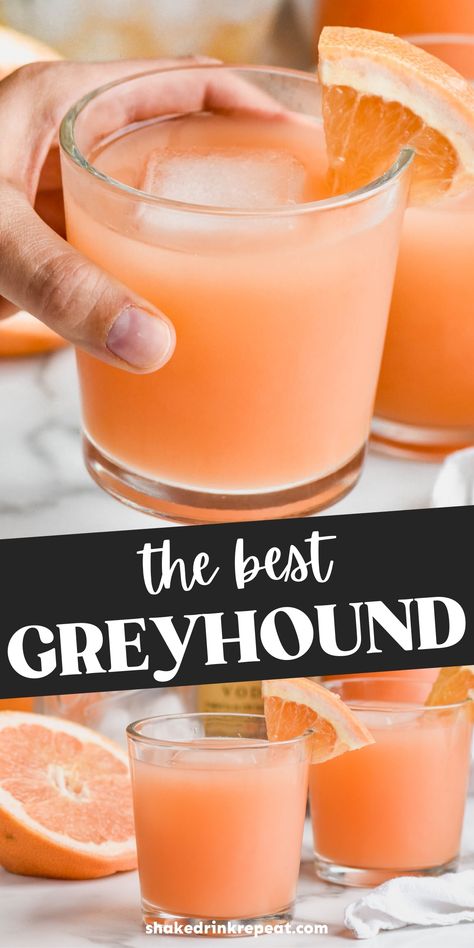 Copycat Cocktail Recipes, Greyhound Cocktail Recipe, Grey Hound Drink, Greyhound Drink, Vodka Soda Cocktails, Alcohol Punch, Soda Cocktails, Boozy Recipes, Shake Drink