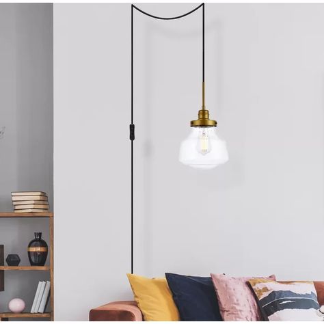 Hanging Bedside Lights, Plug In Hanging Light, Hanging Bedroom Lights, Bright Personality, Swag Pendant Light, School House Lighting, Family Room Makeover, Plug In Pendant Light, Elegant Lighting Fixtures