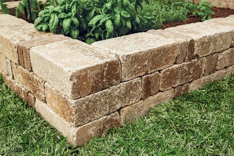 All About Raised-Bed Gardens - This Old House Bricks Garden Ideas, Raised Herb Garden Ideas, Stone Garden Beds, Backyard Xeriscape, Bricks Garden, Stone Raised Beds, Garden Pavers, Raised Flower Beds, Courtyard Ideas