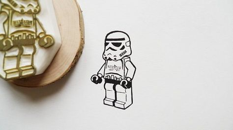 Etsy Shop: TTYR Hand Carved Stamps (for Geeks) – Stamping Stormtrooper Tattoo, Lego Tattoo, Lego Stormtrooper, Carved Stamps, Hand Carved Rubber, Hand Carved Stamps, Stamp Carving, Handmade Stamps, Star Wars Stormtrooper