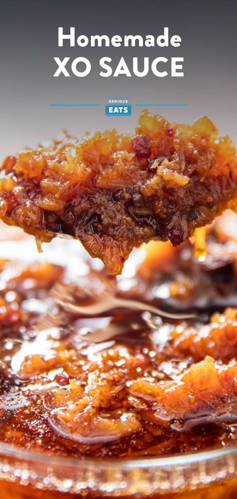 XO Sauce | XO sauce is a flavor bomb condiment rich with dried seafood and cured ham. You can spoon it over any number of dishes, but it is also a fantastic ingredient to cook with. #condiments #xosauce Xo Sauce Dishes, Xo Sauce Recipe, Marions Kitchen, Chinese Sauce, Xo Sauce, Chili Oil Recipe, Chinese Menu, Food For Special Event, Chilli Oil