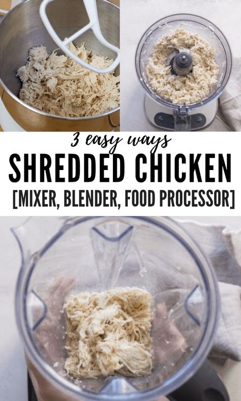 How to shred chicken breast and thighs? Here are 3 easy ways to make shredded chicken without using fork and knife. Best ways to shred chicken fast using a mixer, blender, food processor! #loveandzest #shreddedchicken #chickenbreast #shredchickenbreast #chickenthighs #howtoshredchicken How To Shred Chicken With A Mixer, Best Way To Shred Chicken, Easy Way To Shred Chicken, How To Shred Chicken Breast, How To Shred Chicken, Shredding Chicken, Shredded Chicken Salads, Chicken Breast Oven, Shred Chicken