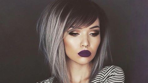 Inverted Bob With Side Bangs Hairstyle #curlybobhairstyles Inverted Bob With Side Bangs, Inverted Bob Haircuts For Women, Bob With Side Bangs, Inverted Long Bob, Inverted Bob Haircuts, Bangs Hairstyle, Inverted Bob Hairstyles, Side Bangs Hairstyles, Bob Hairstyles With Bangs