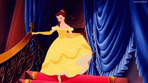 Belle Beauty And The Beast GIF - Belle BeautyAndTheBeast Princess - Discover & Share GIFs Prince Adam Disney, Cartoon Dresses, Blake Lively Dress, Disney Clips, Disney Princess Gif, Beauty And The Beast Costumes, The Beast Costume, Bella Disney, Disney Princess Aesthetic