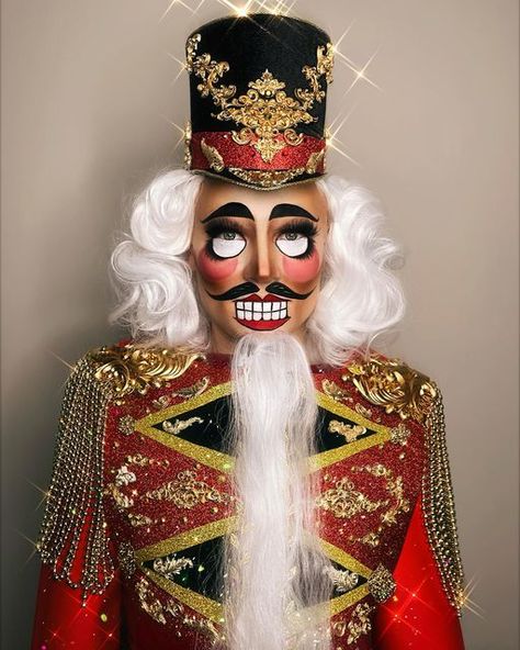 Nut Cracker Makeup, Christmas Special Effects Makeup, Nutcracker Makeup Ideas, Nutcracker Face Paint, Nutcracker Makeup, Nutcracker And The Mouse King, Pyotr Ilyich Tchaikovsky, The Mouse King, Xmas Makeup