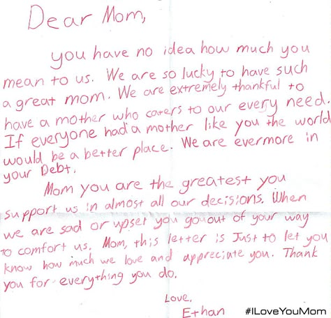 When was the last time you wrote a love letter to your mom? #ILoveYouMom Mother’s Day Letter For Mom, Notes To Write To Your Mom, Birthday Letters To Mom, Letters To Write To Your Mom, Letters For Moms Birthday, Mom Letters From Daughter, Thank You Letter To Mom, Things To Write To Your Mom, Mothers Day Letter Ideas