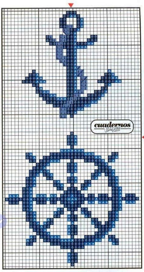 Cross Stitch Boat Patterns, Anchor Cross Stitch Pattern Free, Nautical Cross Stitch Patterns Free, Anchor Pixel Art, Ship Cross Stitch, Nautical Crochet, Anchor Cross Stitch, Chicken Cross Stitch, Cross Stitch Sea