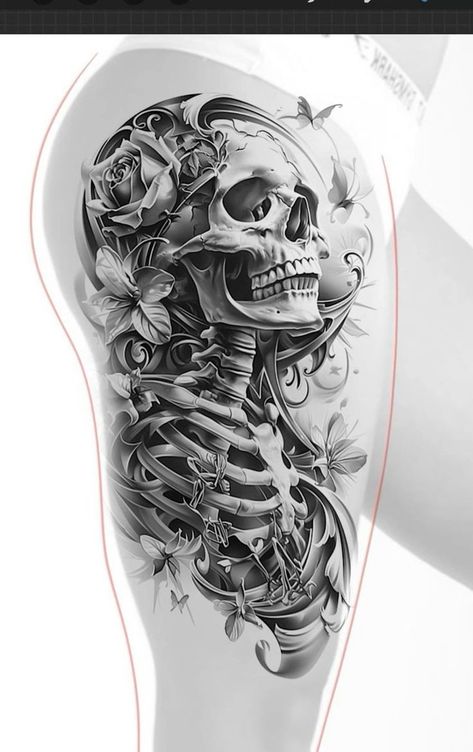 Tattoo Art Drawings Sketches, Skull Photo, Owl Tattoo Drawings, Minimalist Tattoo Ideas, Skeleton Tattoo, Skull Sleeve Tattoos, Realistic Tattoo Sleeve, Skull Sleeve, Biomechanical Tattoo