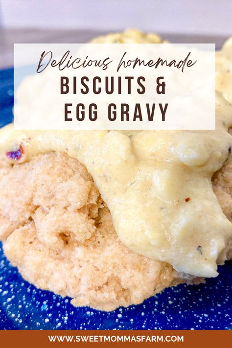 The best fluffy drop biscuit recipe and egg gravy that our Grandpa would make for breakfast. It's an easy breakfast that the entire family will enjoy! Eggs And Gravy, Egg Gravy Recipe, Drop Biscuit Recipe, Egg Gravy, Drop Biscuits Recipe, Egg Biscuits, Best Biscuits, Cooking Hard Boiled Eggs, Make Biscuits