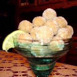 Margarita Balls II - Allrecipes.com Margarita Balls, Margarita Ideas, Bunco Ideas, Dessert Treats, Cookie Balls, Rum Balls, Lime Margarita, Margarita Mix, Texas Food