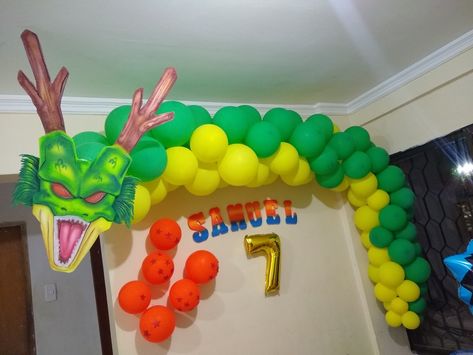 Dragón ball Z Shenlong Dragon Ball Z Trunk Or Treat, Dragon Ball Bday Party, Dbz Party Ideas, Dragonball Party Ideas, Dragon Ball Z Balloon Decor, Dragon Ball Z Baby Shower Ideas, Dragon Ball Z Gender Reveal Ideas, Dragon Ball Z Party Ideas Birthdays, Diy Dragon Ball Z Party Decorations