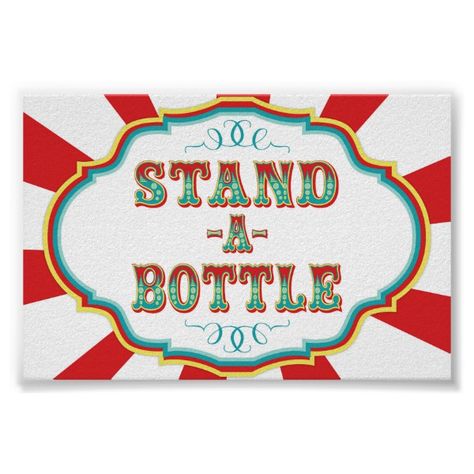 Carnival Game Stand a Bottle Poster Carnival Game Signs, Font Canva Lettering, Game Stand, Carnival Signs, Prom Planning, Game Booth, Coin Toss, Math Night, Circus Carnival Party