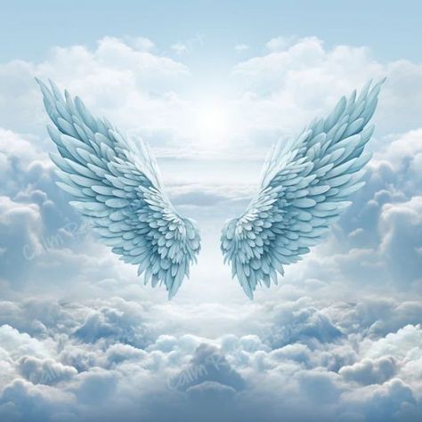 Heaven Images Art, Angelic Background, Angels Background, Angel Background, Angel Wings Photography, Angel Wings Background, Memorial Background, Merry Christmas In Heaven, Angel Wings Drawing