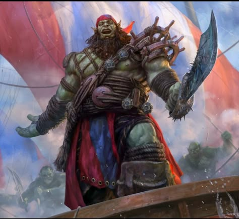 Dnd Orc, Magic: The Gathering, Mtg Art, Pirate Art, Heroic Fantasy, Dnd Monsters, Fantasy Races, D&d Dungeons And Dragons, Modern Fantasy