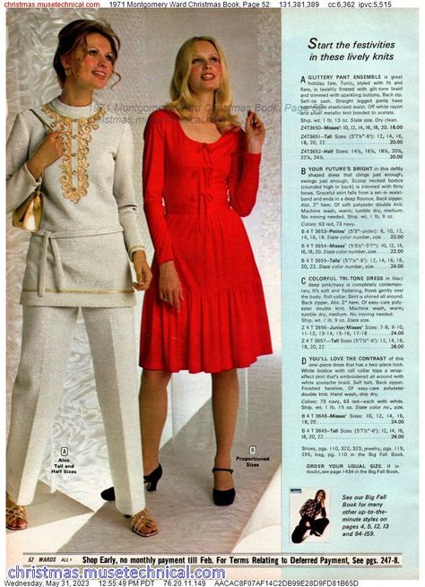 1971 Montgomery Ward Christmas Book, Page 52 - Catalogs & Wishbooks 70s Catalog, Superstar Barbie, 70 Fashion, 60s And 70s Fashion, Montgomery Ward, Christmas Catalogs, Christmas Book, Older Fashion, Fashion Marketing