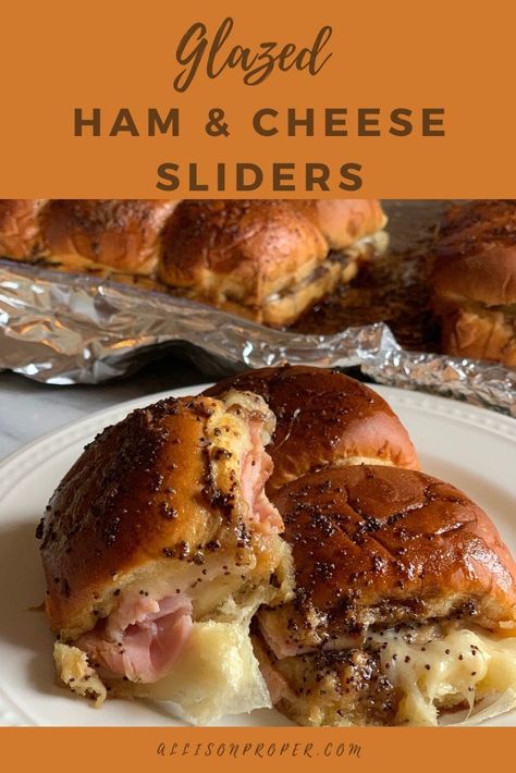 Ham And Cheese Sliders Dijon Mustard, Country Ham Sliders, Ham And Cheese Sliders Brown Sugar, Campfire Sliders, Ham And Cheese Sliders With Brown Sugar, Han And Cheese Sliders, Ham Cheese Sliders Easy, Mustard Ham Glaze, Ham Sliders Recipes