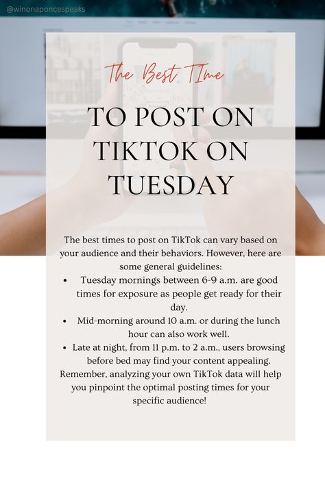 The best time to post on TikTok Wednesday Influencer Branding, Best Time To Post, Social Media Marketing Content, Social Media Schedule, Marketing Content, Life Organization, Media Marketing, Adult Coloring, Good Times