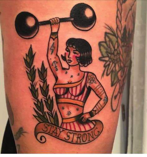 Traditional Carnival Tattoo, Traditional Tattoo Pin Up Girl, Traditional Tattoo Pin Up, Carnival Tattoo, Traditional Back Tattoo, Circus Tattoo, Strong Woman Tattoos, Tattoo Artists Near Me, Melbourne Tattoo