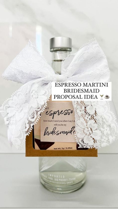 [Idea #2] A unique and inexpensive bridesmaid proposal gift for espresso martini lovers 🤎🍸☕️ this espresso martini kit makes the cutest way to propose to your bridal party without spending an arm and a leg #espressomartini #2024bride #2024brides #engaged #justengaged #bridesmaidproposalbox #bridesmaidproposal #bridalpartygifts #maidofhonorproposal #uniquegiftideas #espressomartinis | Shelby | Gift-in-a-Box Guide | parkspartyplanning · Original audio Coffee Themed Bridesmaid Proposal, Espresso Martini Bridesmaid Proposal, Inexpensive Bridesmaid Proposal, Cute Ways To Propose, Ways To Propose, Champagne Bridesmaid, Bridal Party Ideas, Bridesmaid Boxes, Bridesmaid Gift Ideas