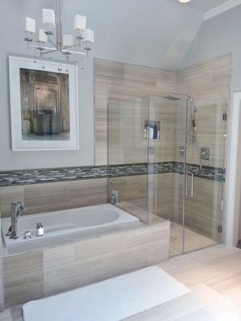 Love this Beautiful Small Bathroom Designs, Beautiful Small Bathrooms, Bathroom Tub Shower, Large Bathroom, Bathroom Redesign, Bathroom Remodel Shower, Bathroom Remodel Designs, Basement Bathroom, Small Bathroom Design