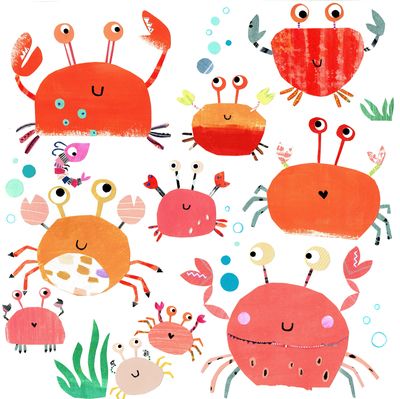 Pope Twins | Advocate Art Crab Illustration, Crab Art, Illustration Cute, Advocate Art, Fine Artwork, Literature Art, Children's Literature, Art Licensing, Painted Metal