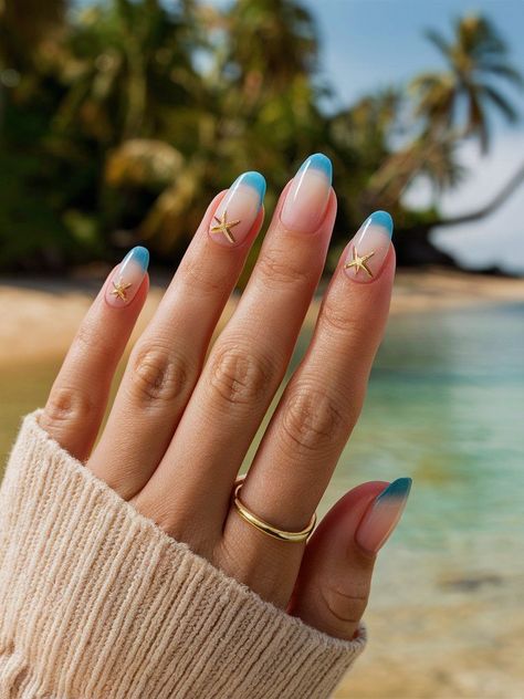 Beginners DIY Summer Nail Art for Free Trending Beach Nails, Beachy Wedding Nails, Miami Beach Nails, Beach Nails Vacation Ocean, Nails For Vacation, Nails Summer Beach, Beachy Nail Designs, Mom Nails, Cruise Nails