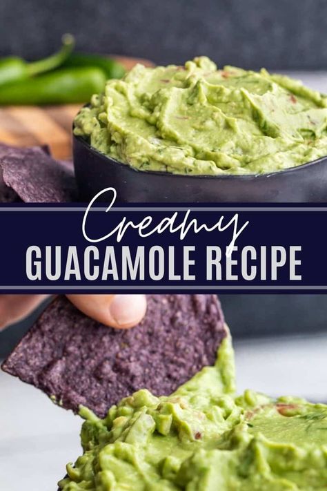 Creamy Guacamole Recipe Easy, Smooth Guacamole Recipe, Guacamole Recipe With Sour Cream, Rotel Guacamole Recipe, Creamy Guacamole Recipe, Fire Recipes, Avocado Dip Recipe, Creamy Guacamole, Awesome Appetizers