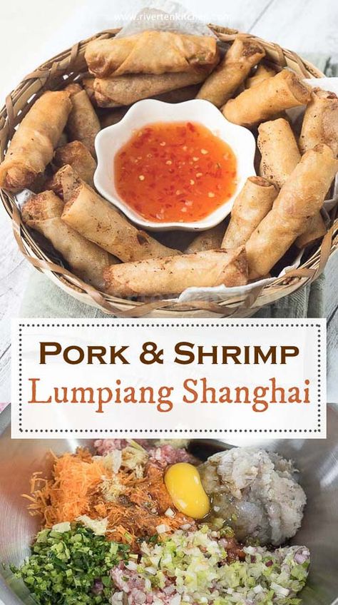 Shrimp Lumpia Recipe, Shanghai Lumpia, Lumpia Recipe Filipino, Lumpiang Shanghai Recipe, Fried Egg Rolls, Phillipino Food, Lumpiang Shanghai, Pork Spring Rolls, Shanghai Food