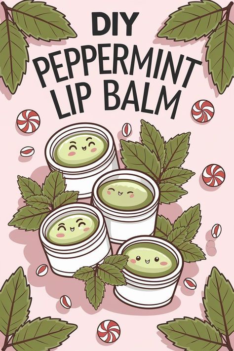 Keep your lips moisturized this winter with a homemade peppermint lip balm. Quick, easy, and effective! Peppermint Lip Balm Recipe, Diy Peppermint Lip Balm, Kids Lip Balm, Diy Extracts, Winter Lipstick, Lip Balm Recipe, Peppermint Lip Balm, Balm Recipe, Lip Balm Recipes