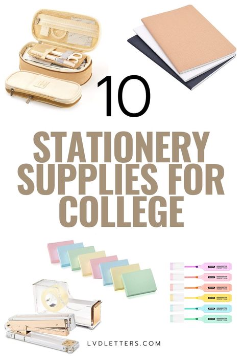 These are the cutest stationery supplies and they're so useful!! Adding this to my college packing list College Stationary List, Stationary List, Budget Dorm Room, Supplies For College, College Packing List, College Necessities, College Packing Lists, Items For College, College Packing