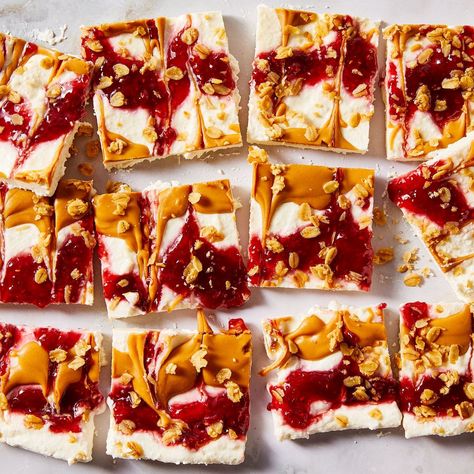 Cottage Cheese Bark Cottage Cheese Frozen Dessert, Frozen Cottage Cheese Bark Recipe, Cottage Cheese Bark, Make Cottage Cheese, Patriotic Desserts, Kid Snacks, Cottage Cheese Recipes, Peanut Butter Honey, Food Appetizers