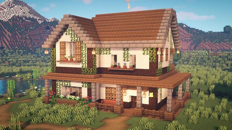 You'll love these Minecraft house builds. These Minecraft house ideas also include tutorials that you can follow on YouTube. So helpful! Farmhouse Minecraft, Minecraft Farmhouse, Minecraft Farm House, Minecraft Hus, Mansion Minecraft, Houses Blueprints, Farmhouse Build, Minecraft House Ideas, Build Minecraft