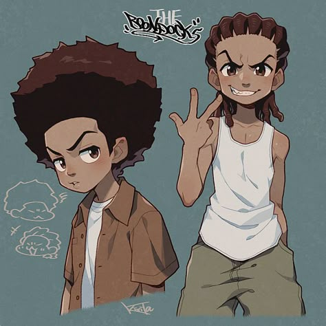 Boondocks Characters, The Boondocks Cartoon, Boondocks Drawings, Dope Cartoons, The Boondocks, Comic Style Art, Black Cartoon Characters, Swag Cartoon, Swag Art