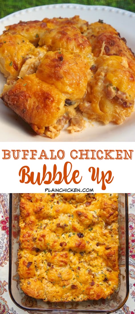 Buffalo Sauce Recipe, Chicken Buffalo, Buffalo Ranch Chicken, Chicken Biscuit, Buffalo Chicken Bites, Biscuit Pizza, Buffalo Recipe, Buffalo Chicken Casserole, Buffalo Chicken Recipes