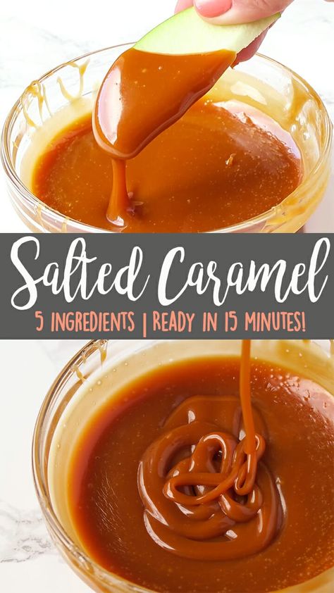 This Easy Homemade Salted Caramel recipe is creamy enough to use as a sauce when warmed, and chewy enough to use in desserts when cooled. Try it in our Pretzel Oreo Balls! Click for the full detailed recipe and video! #saltedcaramel #caramel #caramelsauce #dessertrecipeseasy #dessertideas #desserteasy Caramel Apple Sauce, Salted Caramel Recipe, Easy Salted Caramel, Salted Caramel Sauce Recipe, Salted Caramel Recipes, Caramel Dessert Recipes, Homemade Salted Caramel, Caramel Recipe, Homemade Oatmeal