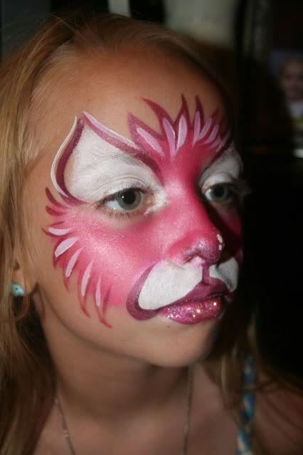 pink cat Simple Cat Face Paint For Women, Pink Cat Makeup Halloween, Kid Cat Face Paint, Pink Cat Face Paint, Orange Cat Face Paint, Kitty Face Paint, Pink Cat, Cat Girl, Cat Face