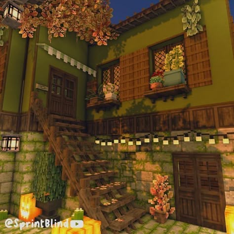 Minecraft Survival House Minecraft Build Inspo House, Minecraft House With Courtyard, Minecraft Building Inspo Aesthetic, Entryway Minecraft, Mizuno Craft Builds, Minecraft Houses Mizuno 16, Mizuno Minecraft Builds, Mizunos 16 Craft Builds, Mizuno Minecraft