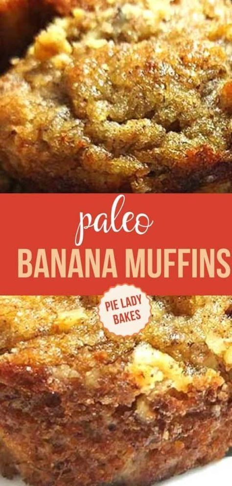 Banana Muffin Recipe Healthy, Paleo Banana Muffins, Banana Walnut Muffins, Cake Coconut, Paleo Snack, Paleo Muffins, Walnut Muffins, Easy To Bake, Banana Muffin