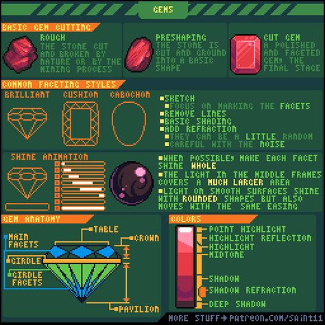 Gems | Pedro Medeiros on Patreon Nail Bat, How To Pixel Art, Piskel Art, Pixel Animation, Pixel Art Tutorial, 8bit Art, Cool Pixel Art, Video Game Design, Pixel Art Characters