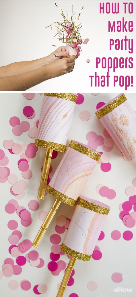 Confetti poppers is exactly what your next party and celebrating is needing! Using pastry tubes, these poppers are easy to make and really add a lot of pizzazz to your party. www.ehow.com/... Confetti Poppers, Party Poppers, Party Confetti, Gender Party, Reveal Ideas, Baby Shower Gender Reveal, Baby Party, Diy Party Decorations, New Years Eve Party