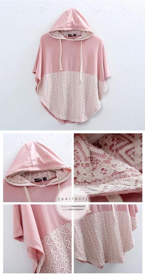 Poncho Hoodie, Dress Shawl, Diy Sy, Jewelry Pandora, Diy Vetement, Pinterest Diy, Clothes Sewing, Ladies Clothes, Pandora Style