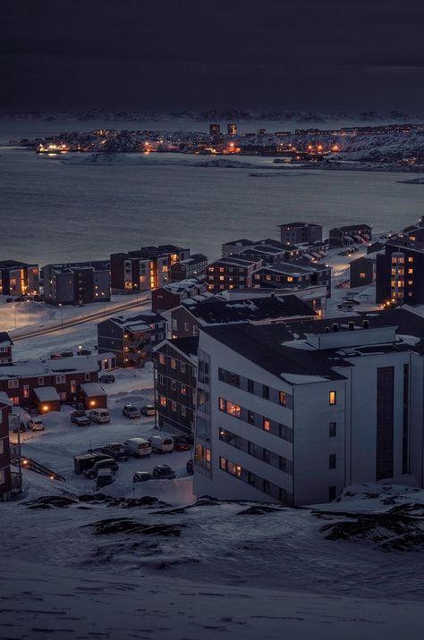 Nuuk greenlands capital city....Air Iceland also operates seasonal flights to Narsarsuaq in South Greenland, the capital Nuuk, Ilulissat in the Disko Bay, and Ittoqqortoormiit in North East Greenland. — greenland.com Iceland City, Greenland Photography, Nuuk Greenland, Continents And Countries, Snowboarding Trip, Winter Destinations, Phone Ideas, Dream Travel Destinations, Beautiful Places In The World