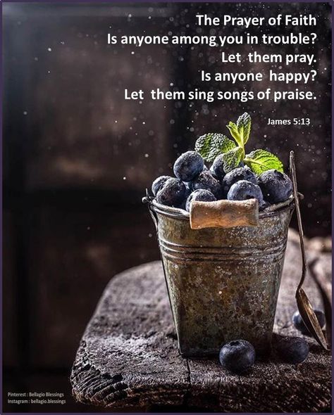 James Scripture, Prayer Of Faith, Blueberry Aesthetic, James 5 13, Protein Fruit, Black Living, James 5, Praise Songs, The Prayer